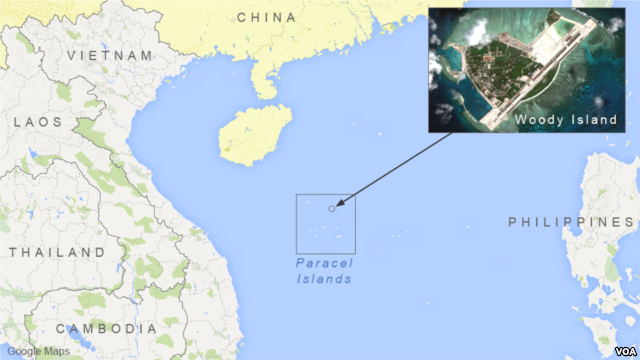 Vị trí đảo Phú Lâm tại Hoàng Sa, nơi Trung Quốc triển khai tên lửa khiến dư luận quốc tế lo ngại