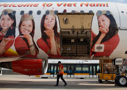 Vietjet Air đặt mục tiêu thành hãng hàng không toàn cầu. Ảnh: Bloomberg.