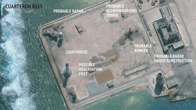 Trung Quốc đã lắp đặt các hệ thống radar trên đá Châu Viên ở quần đảo Trường Sa của Việt Nam