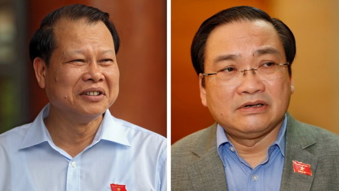 Phó thủ tướng Vũ Văn Ninh (trái) và Phó thủ tướng Hoàng Trung Hải.