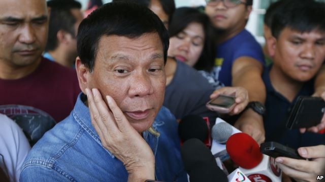 Ứng viên tổng thống Philippines Rodrigo Duterte 