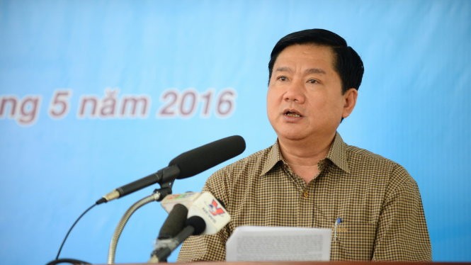 Bí thư thành ủy TP.HCM Đinh La Thăng trình bày chương trình hành động của mình trước cử tri huyện Củ Chi 
