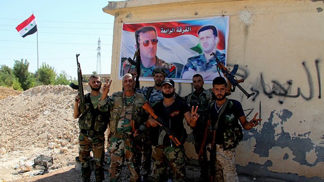 Binh sĩ quân đội Syria trên chiến trường