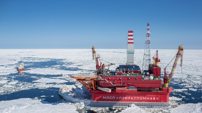 Tập đoàn Gazprom của Nga khai thác dầu tại Bắc cực. Ảnh: Gazprom.com