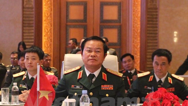 Thượng tướng Đỗ Bá Tỵ, Tổng Tham mưu trưởng Quân đội Nhân dân Việt Nam tại ACDFIM-12. (Ảnh: Dung-Giáp/Vietnam+)