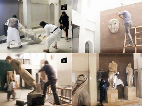 Đội quân IS cướp phá bảo tàng Nineveh ở Iraq hồi tháng 2-2015