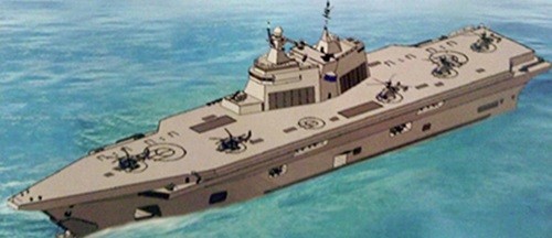 Bản vẽ phác thảo thiết kế tàu sân bay trực thăng Lavina. Ảnh: KSRC