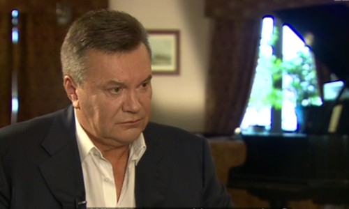 Ông Yanukovych trong cuộc phỏng vấn với BBC Newsnight. Ảnh: BBC