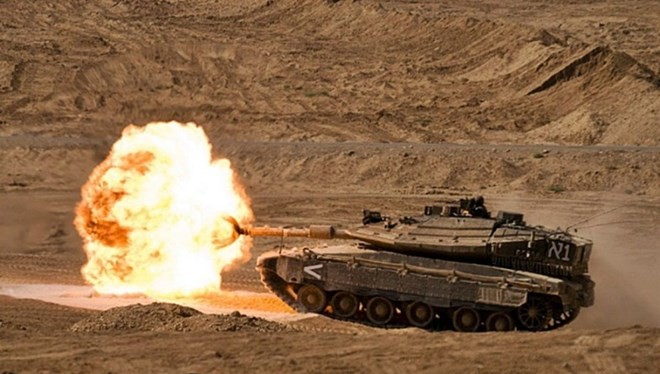 Xe tăng Merkava Israel khai hỏa