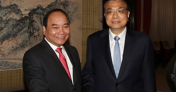 Phó Thủ tướng Nguyễn Xuân Phúc và Thủ tướng Trung Quốc Lý Khắc Cường