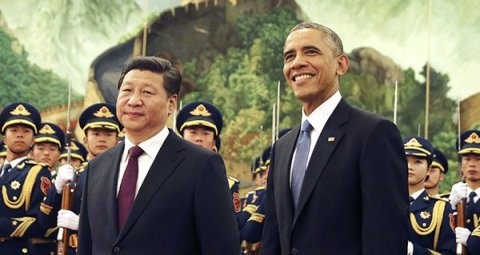 Tổng thống Barack Obama và Chủ tịch Tập Cận Bình gặp gỡ tại Bắc Kinh hồi năm 2014. Ảnh: AP