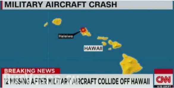 Hai máy bay Mỹ va chạm, 12 người thiệt mạng