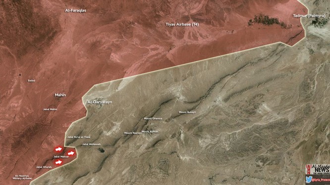 Quân đội Syria giải phóng một đỉnh núi gần Qaryatayn