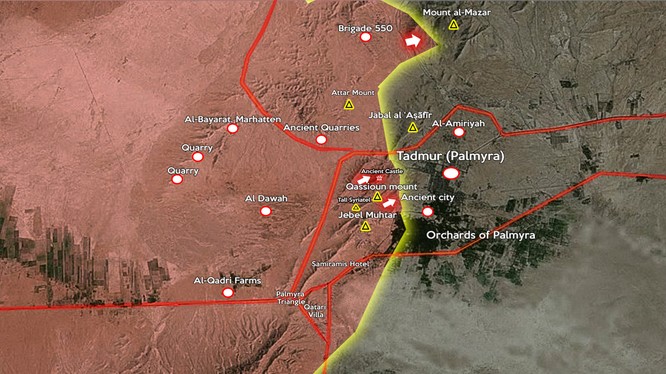 Quân đội Syria tiếp tục vây lấn tiến công vào nội thị Palmyra