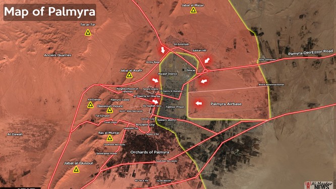 Quân đội Syria tấn công sân bay Palmyra, IS bắt đầu tháo lui