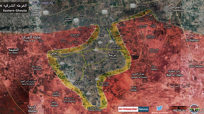 Quân đội Syria khống chế hỏa lực thị trấn Deir Al-'Assafir Đông Ghouta