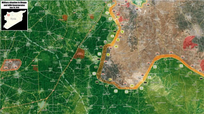 Bản đồ chiến sự Nam Aleppo, Syria