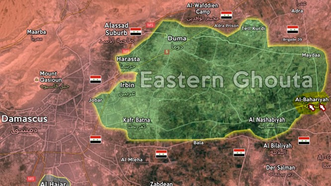 Bản đồ mặt trận Đông Ghouta