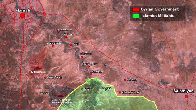 Bản đồ tình hình chiến sự quận Al-Salamiyah 