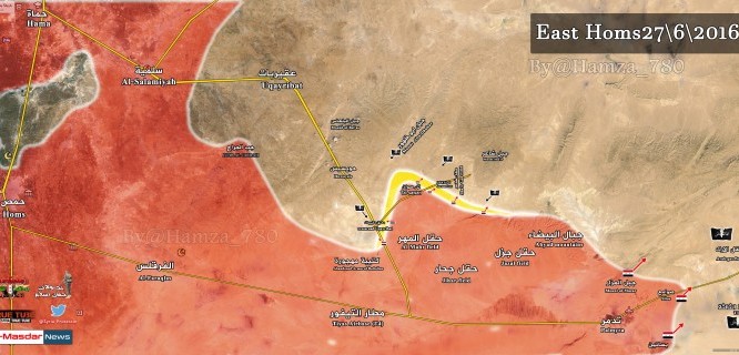 Bản đồ chiến sự phía Bắc Tỉnh Homs