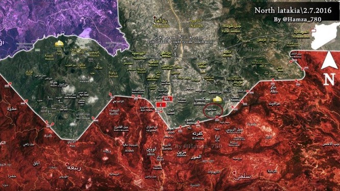 Bản đồ chiến sự Kinsiba, tỉnh Latakia