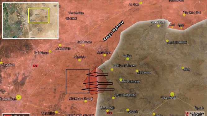 Bản đồ chiến sự tại khu vực quận Al-Salamiyah