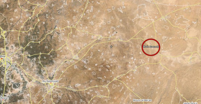 Khu vực diễn ra trận phục kích gần thành phố Salamiyah