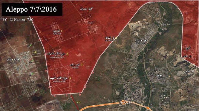 Bản đồ chiến sự khu vực Mallah Aleppo