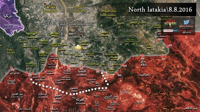 Bản đồ chiến sự tỉnh Latakia