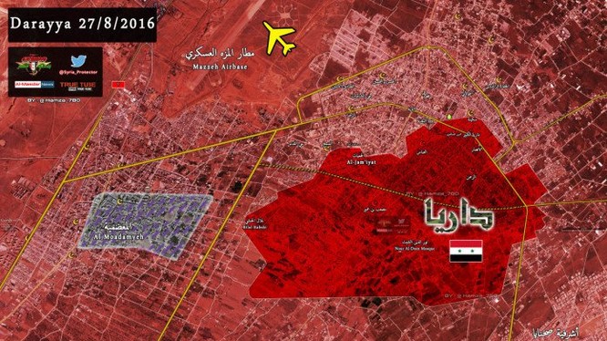 Bản đồ chiến sự khu vực ngoại ô thành phố Damascus