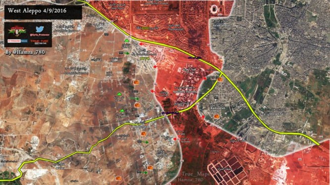 Bản đồ chiến sự thành phố Aleppo ngày 04.09.2016