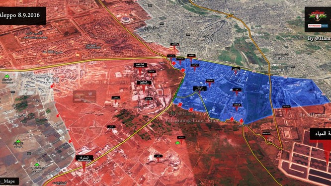 Bản đồ chiến sự thành phố Aleppo ngày 08.09.2016