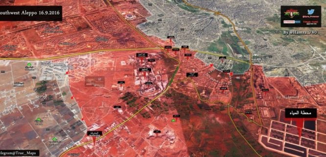 Bản đồ chiến sự thành phố Aleppo kể từ ngày 16.09.2016