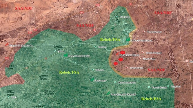 Bản đồ chiến sự Đông Ghouta