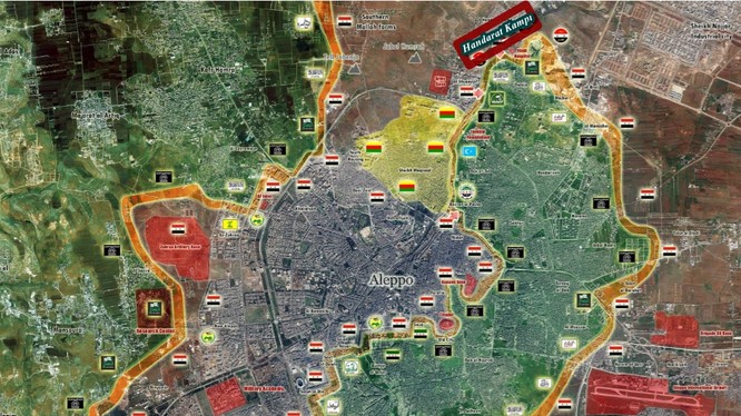 Bản đồ chiến sự thành phố Aleppo