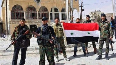 Các binh sĩ quân đội Syria trên vùng Tây Ghouta