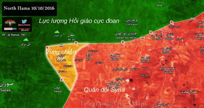 Bản đồ chiến sự tỉnh Hama.