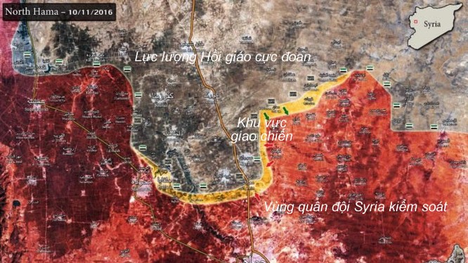 bản đồ chiến sự chiến trường Hama