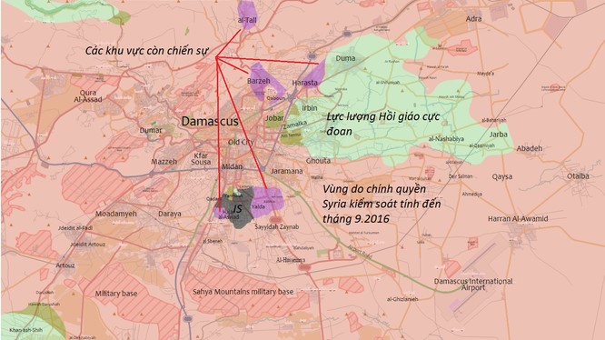 Tổng quan tình hình chiến sự khu vực tỉnh Damascus