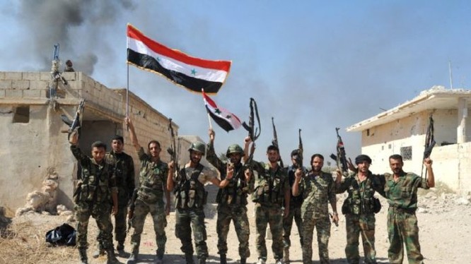 Binh sĩ quân đội Syria trên địa bàn tỉnh Hama