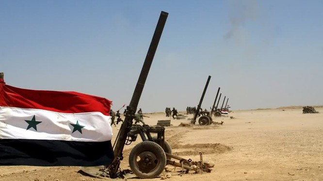 Trận địa súng cối 240 mm của quân đội Syria