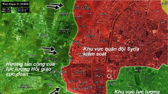 Bản đồ chiến sự vùng Tây Aleppo