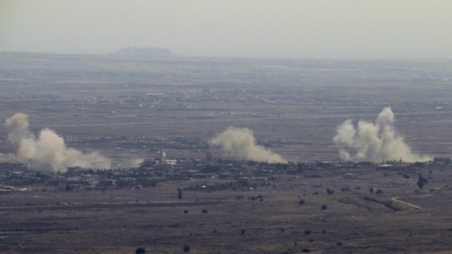 Không quân Israel phóng tên lửa vào vị trí của quân đội Syria trên cao nguyên Golan