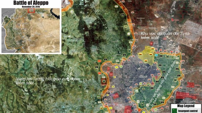 Bản đồ tình huống chiến trường Aleppo
