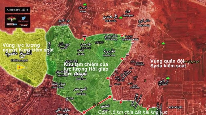 Chiến tuyến khu vực các quận phía đông Aleppo
