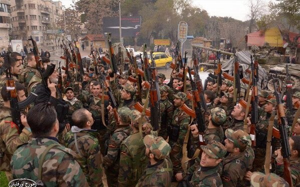 Binh sĩ quân đội Syria chuẩn bị bước vào một trận đánh mới
