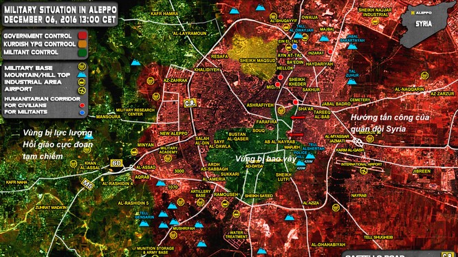 Tình hình chiến sự thành phố Aleppo tính đến ngày 06.12.2016