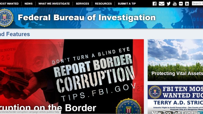 Trang web của Cơ quan điều tra liên bang Mỹ FBI