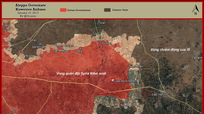 Bản đồ tình hình chiến sự khu vực đông Aleppo