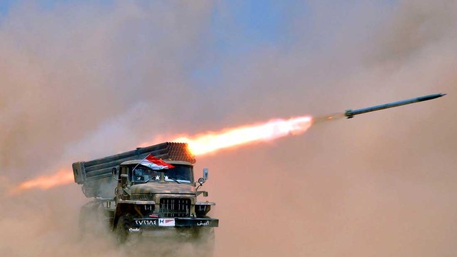 Pháo phản lực Grad quân đội Syria khai hỏa